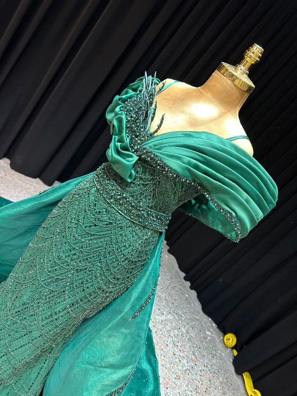 Magnifique Robe de Mariée Sirène Verte Jamais Porté