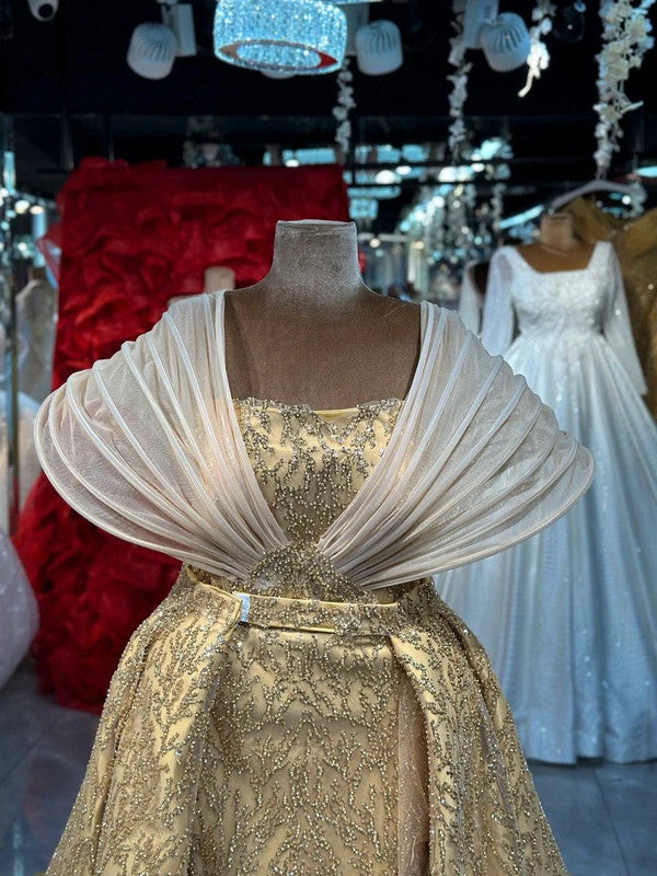 Magnifique Robe de Mariée Sirène Doré Jamais Portée
