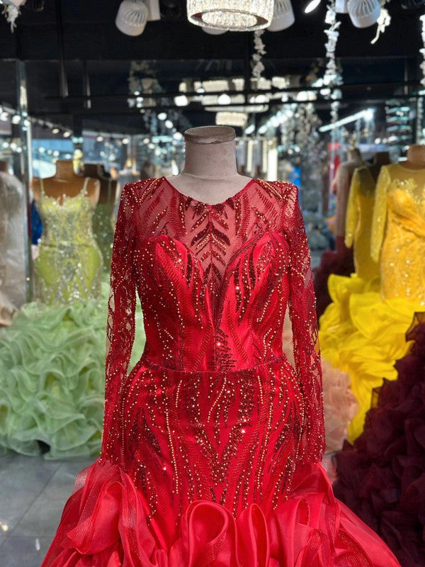 Magnifique Robe de Mariée Sirène Rouge Jamais Portée