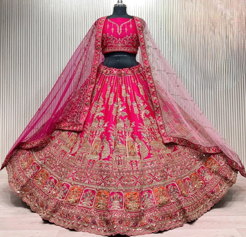 Magnifique Lehenga Luxury Rose Fuschia