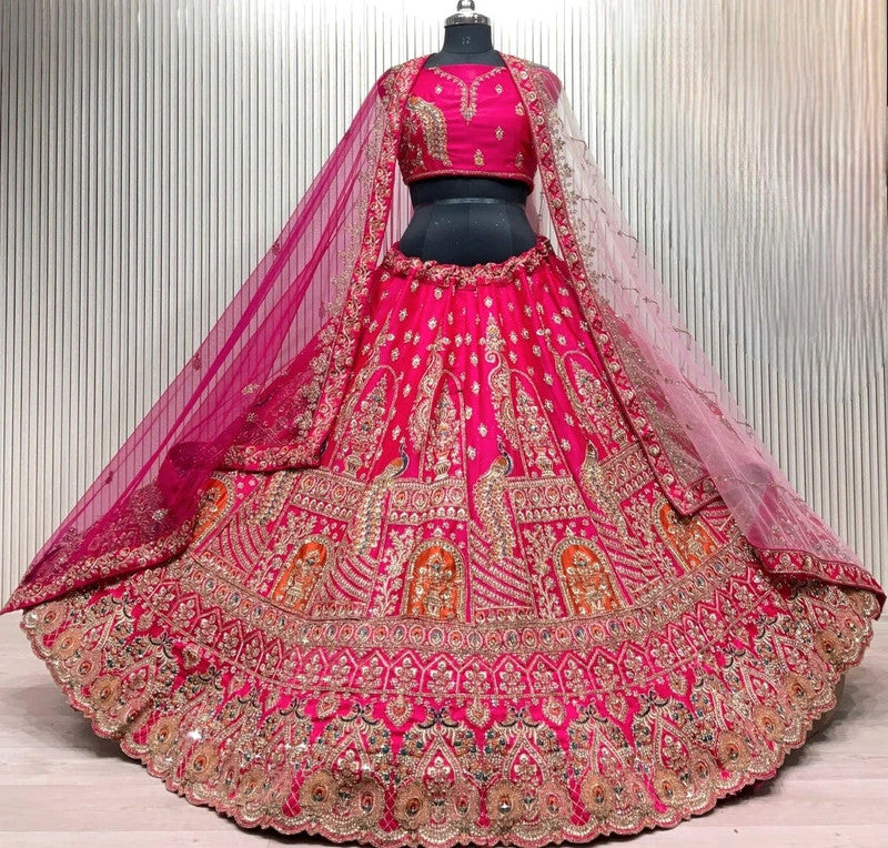 Magnifique Lehenga Luxury Rose Fuschia
