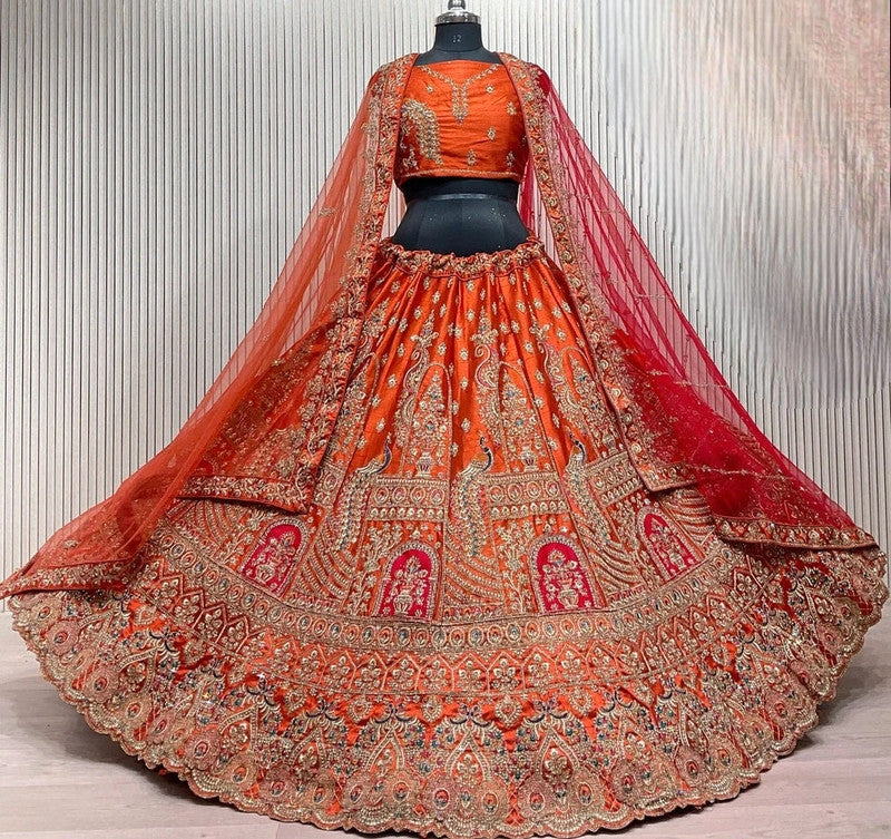 Magnifique Lehenga Luxury Orange