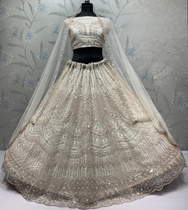 Magnifique Lehenga Blanc Luxury