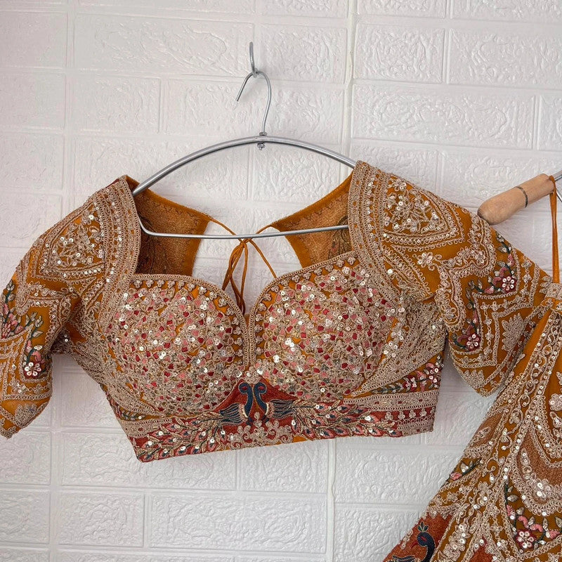Magnifique Lehenga Orange Luxury
