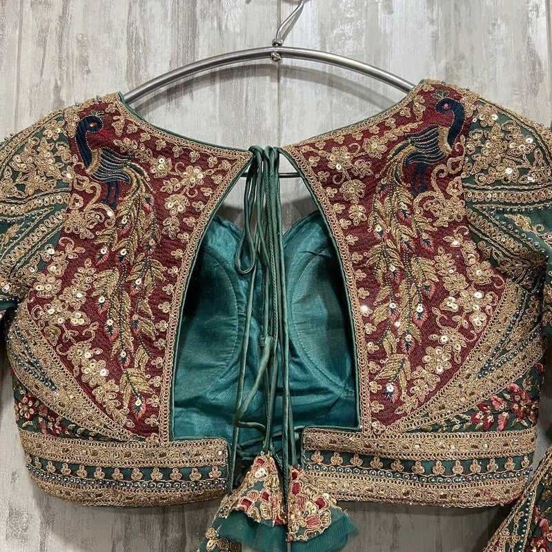 Magnifique Lehenga Luxury Bleu Vert