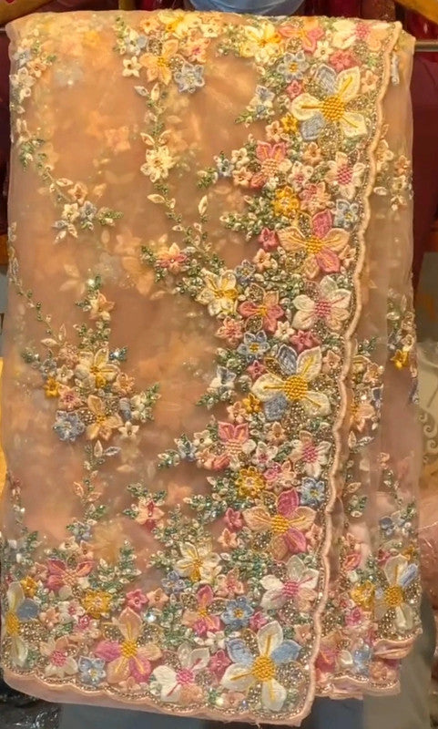 Saree Luxury Flower Jamais Porté