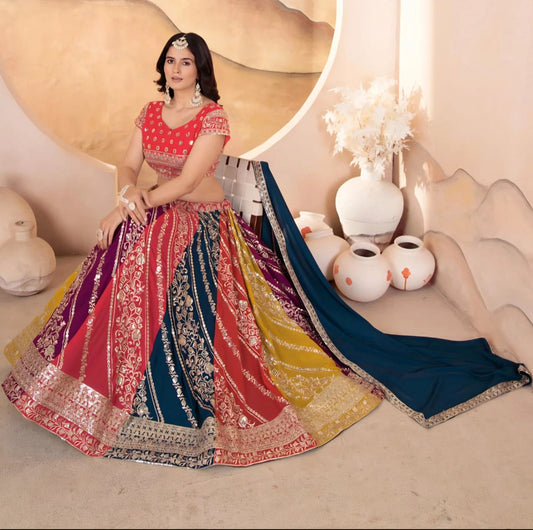 Lehenga Multicolores Luxury Jamais Porté
