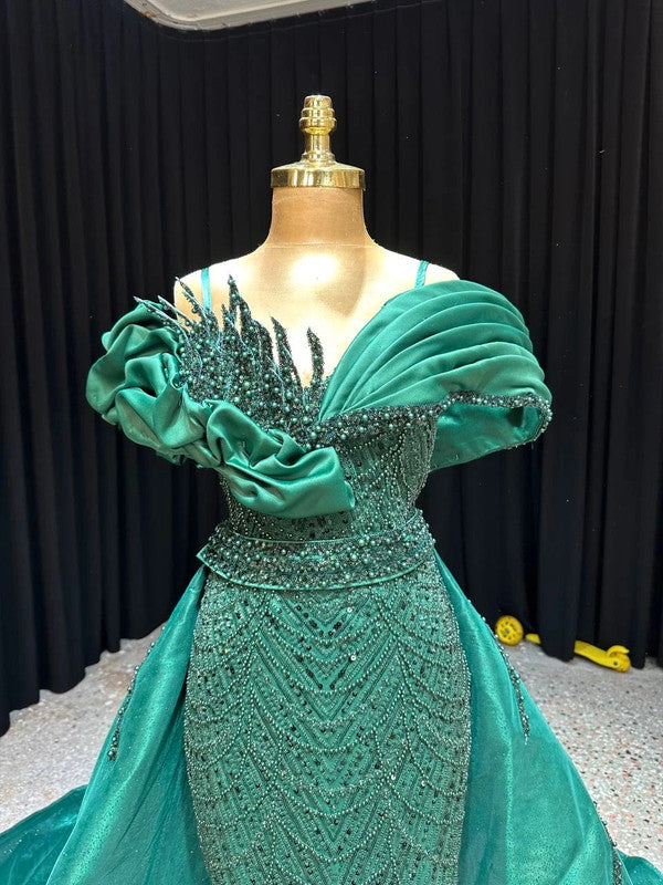 Magnifique Robe de Mariée Sirène Verte Jamais Porté