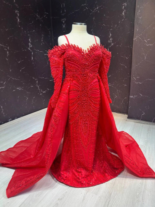 Magnifique Robe de Mariée Rouge Sirène Jamais Portée