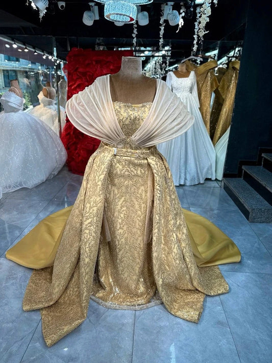Magnifique Robe de Mariée Sirène Doré Jamais Portée
