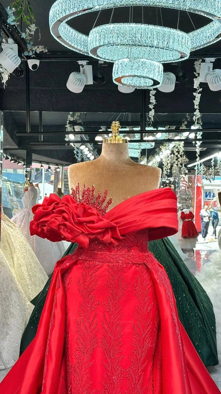 Magnifique Robe de Mariée Sirène Rouge Jamais Portée