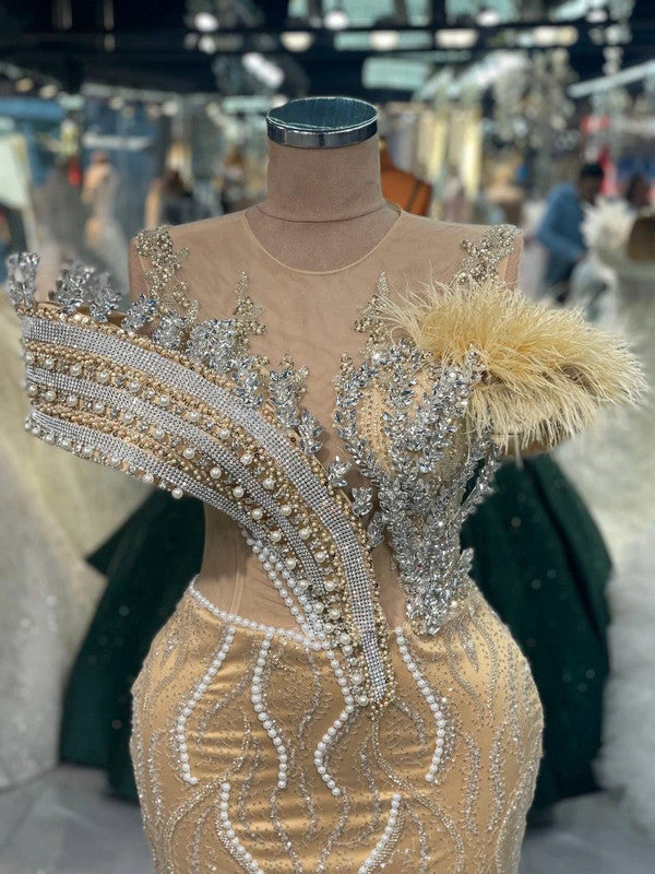 Magnifique Robe de Mariée Sirène Doré Jamais Portée