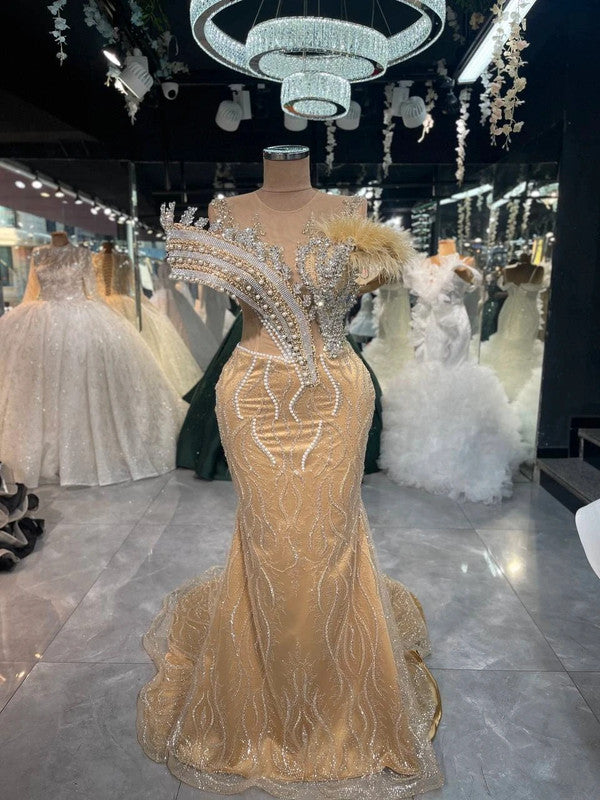 Magnifique Robe de Mariée Sirène Doré Jamais Portée