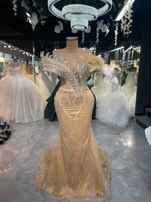 Magnifique Robe de Mariée Sirène Doré Jamais Portée