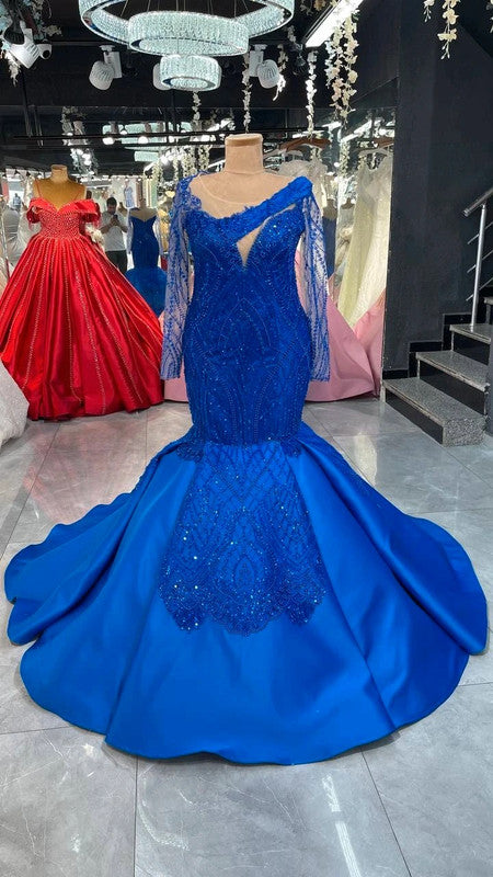 Magnifique Robe de Mariée Sirène Bleu Jamais Portée