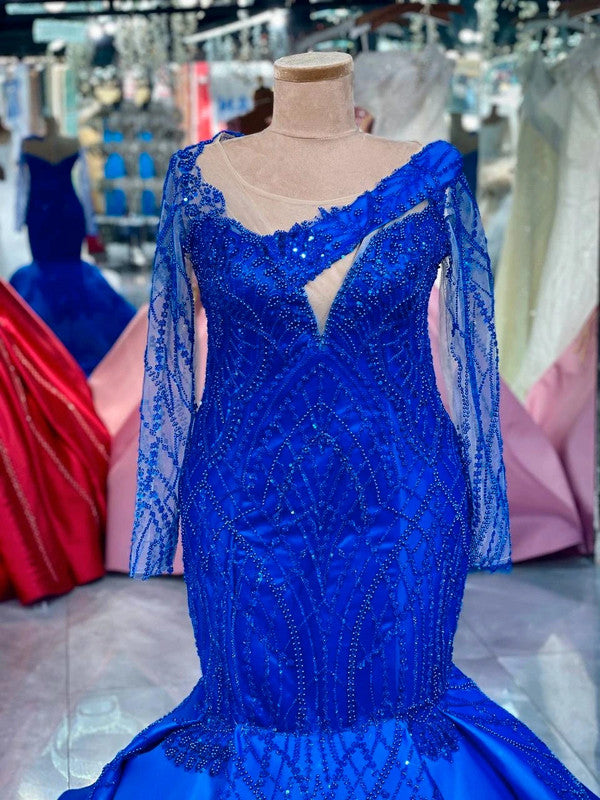 Magnifique Robe de Mariée Sirène Bleu Jamais Portée