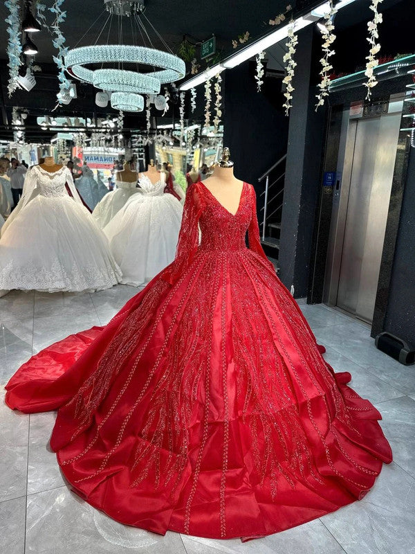 Magnifique Robe de Mariée Princesse Rouge Jamais Portée