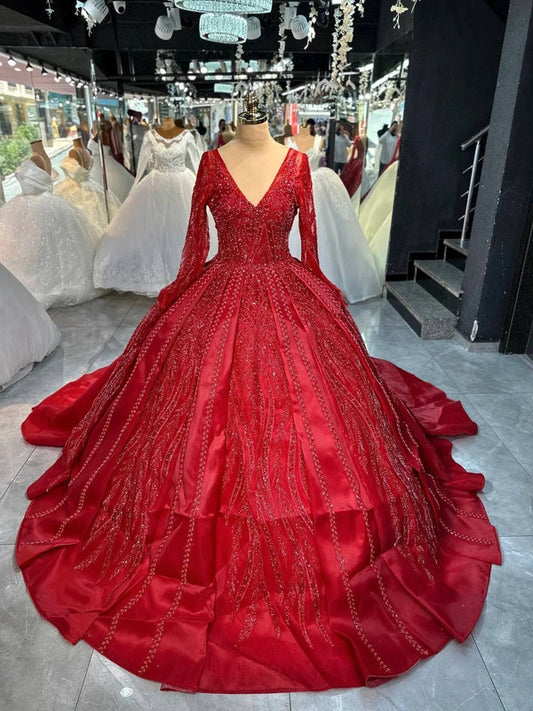 Magnifique Robe de Mariée Princesse Rouge Jamais Portée