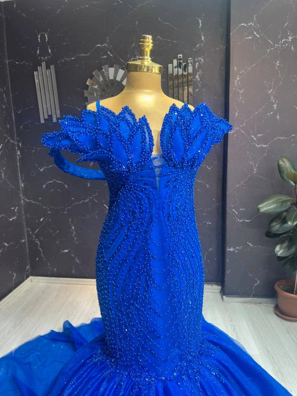 Magnifique Robe de Mariée Sirène Bleu Jamais Portée