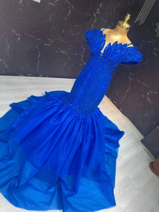 Magnifique Robe de Mariée Sirène Bleu Jamais Portée