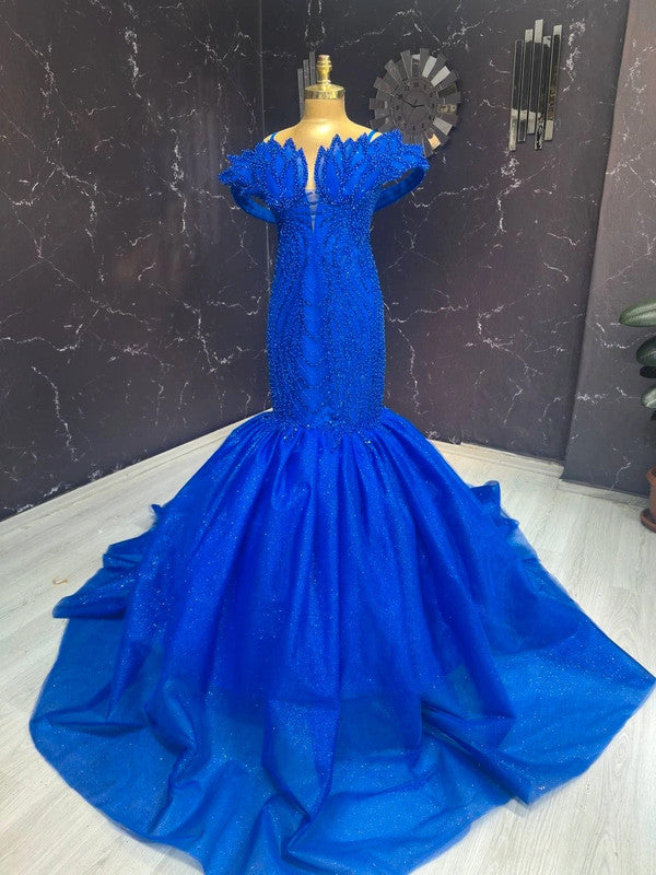 Magnifique Robe de Mariée Sirène Bleu Jamais Portée