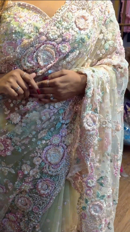Magnifique Saree Luxury Flowers and Stones