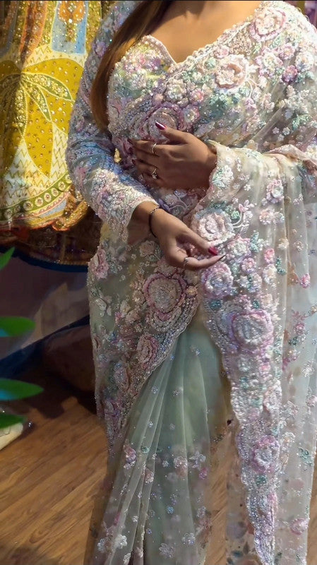 Magnifique Saree Luxury Flowers and Stones