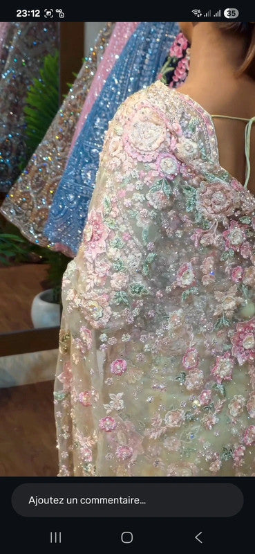 Magnifique Saree Luxury Flowers and Stones