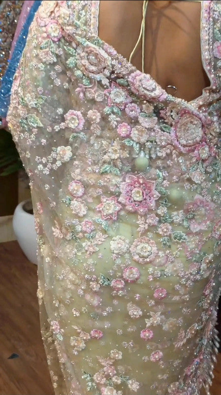 Magnifique Saree Luxury Flowers and Stones