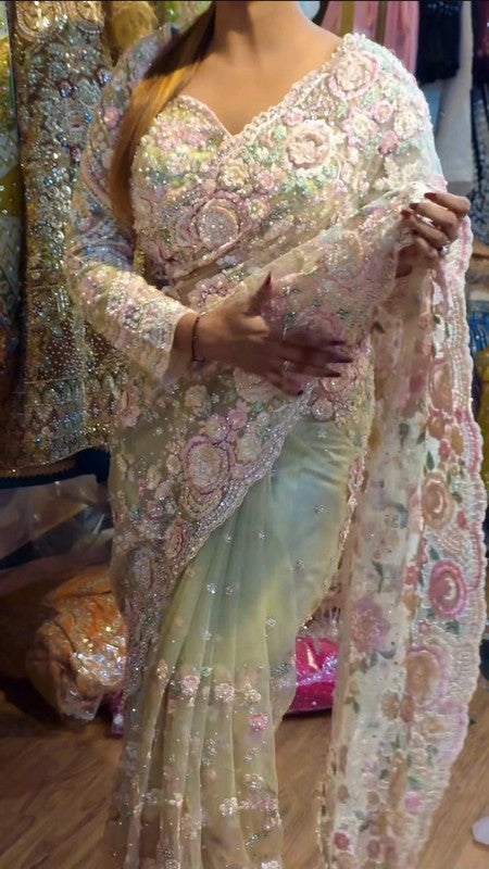 Magnifique Saree Luxury Flowers and Stones