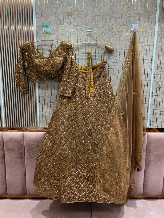 Magnifique Lehenga Doré Luxury