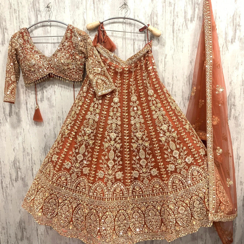 Magnifique Lehenga Luxury Orange