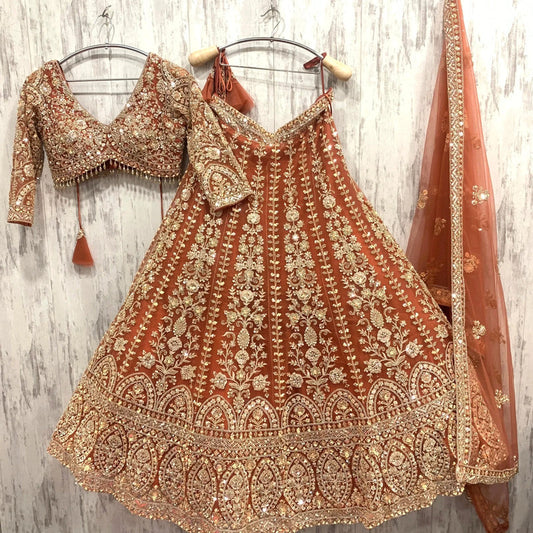 Magnifique Lehenga Luxury Orange