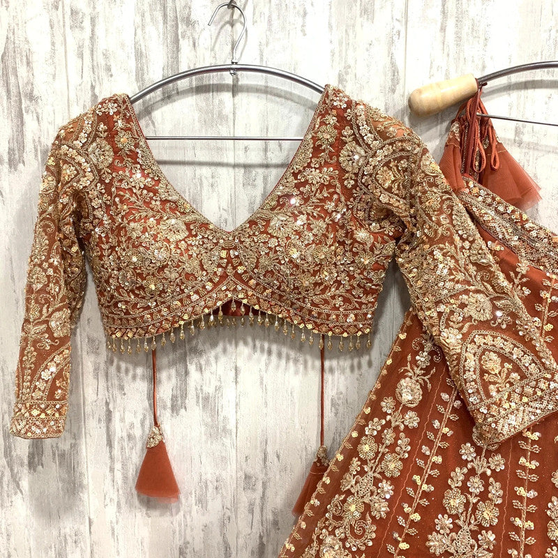 Magnifique Lehenga Luxury Orange