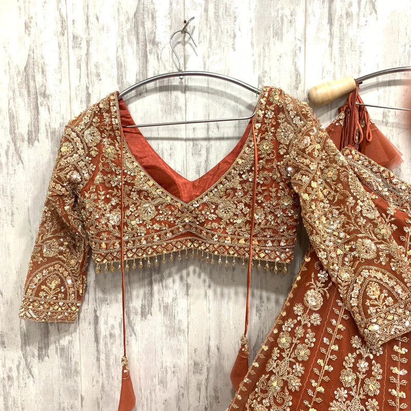Magnifique Lehenga Luxury Orange
