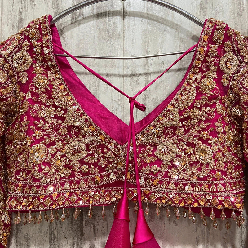 Magnifique Lehenga Luxury Rose Fuschia