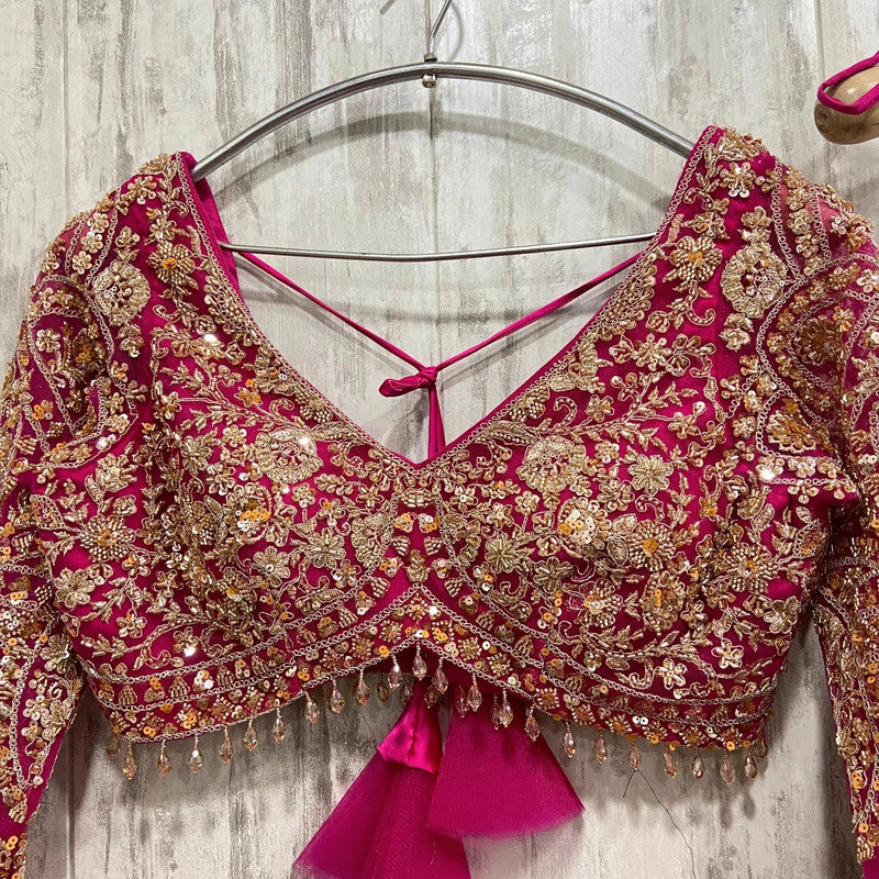 Magnifique Lehenga Luxury Rose Fuschia