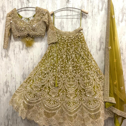 Magnifique Lehenga Luxury Vert Pistache
