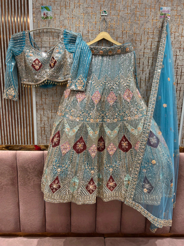 Magnifique Lehenga Luxury Bleu