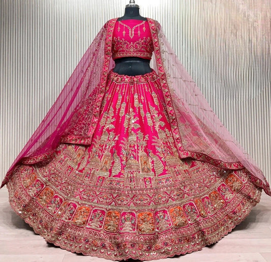 Magnifique Lehenga Luxury Rose Fuschia