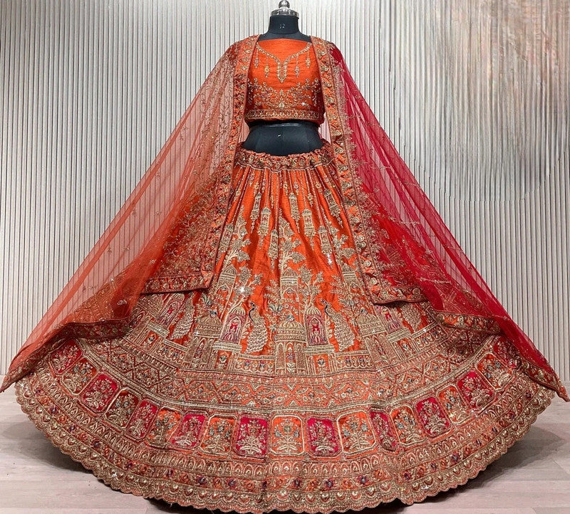 Magnifique Lehenga Luxury Orange