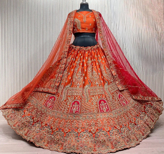 Magnifique Lehenga Luxury Orange