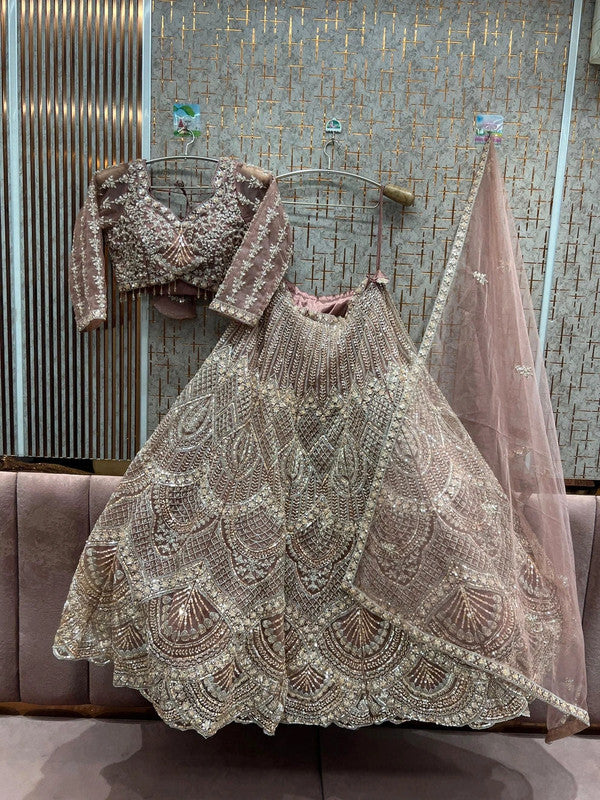 Magnifique Lehenga Rose Taupe Luxury
