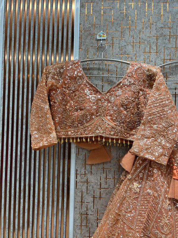 Magnifique Lehenga Pêche Luxury