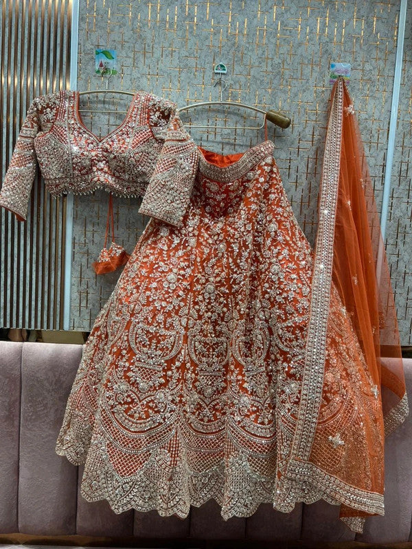 Magnifique Lehenga Orange Luxury