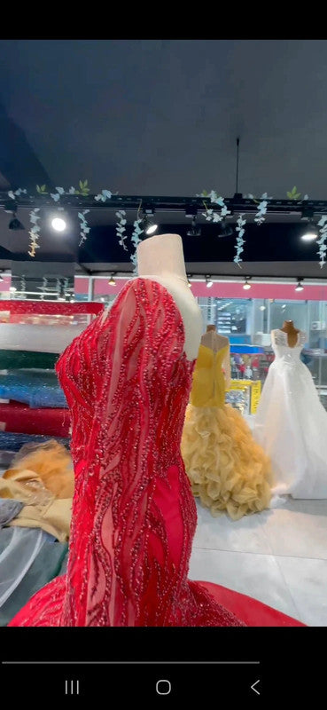 Magnifique Robe de Mariée Rouge Sirène