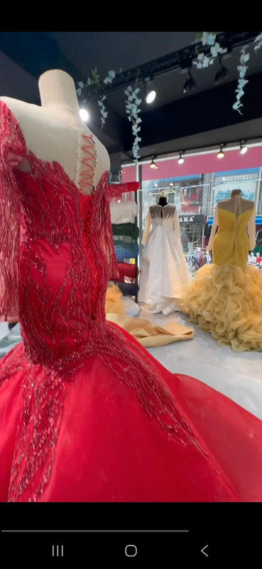Magnifique Robe de Mariée Rouge Sirène