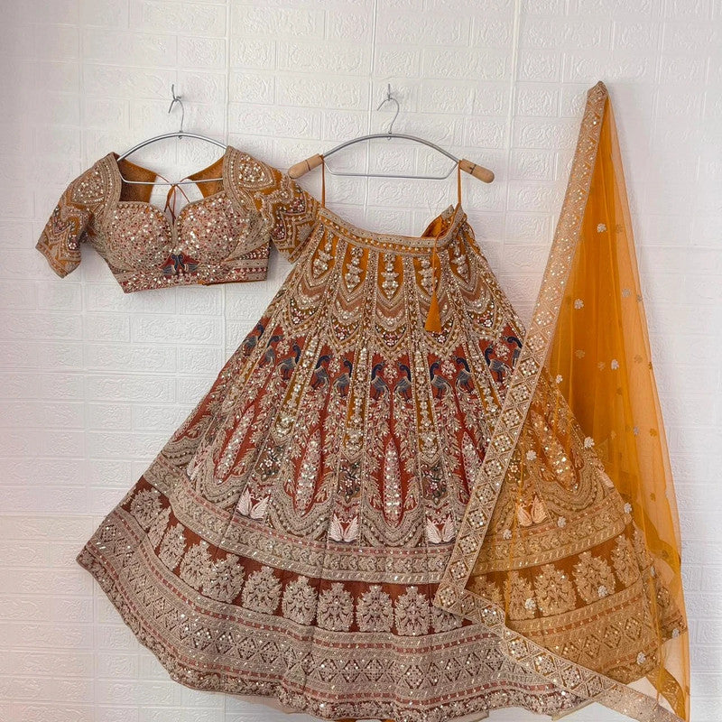 Magnifique Lehenga Orange Luxury