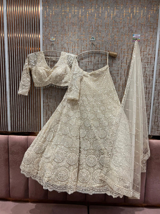 Magnifique Lehenga Blanc Luxury
