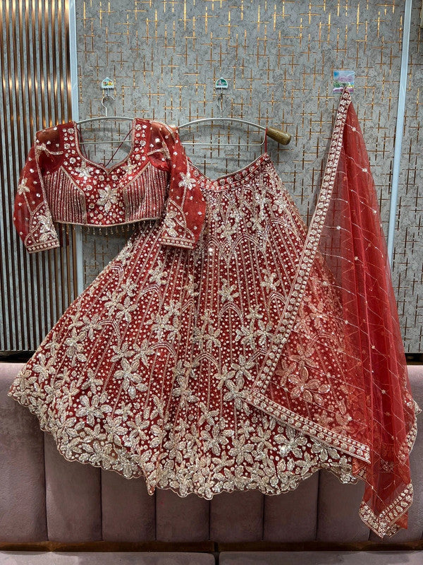 Magnifique Lehenga Orange Rouge Luxury
